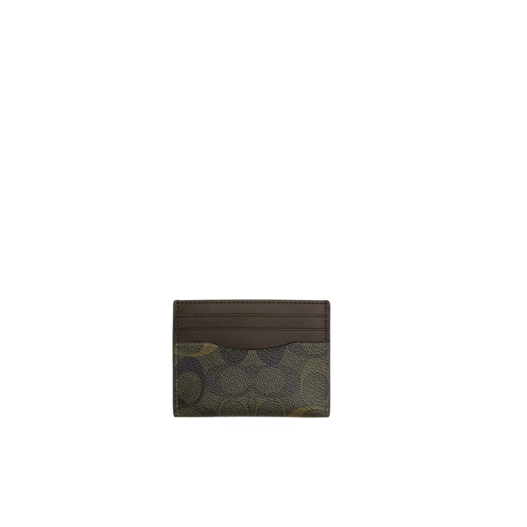 COACH Slim Id Card Case signature canvas Green by COACH