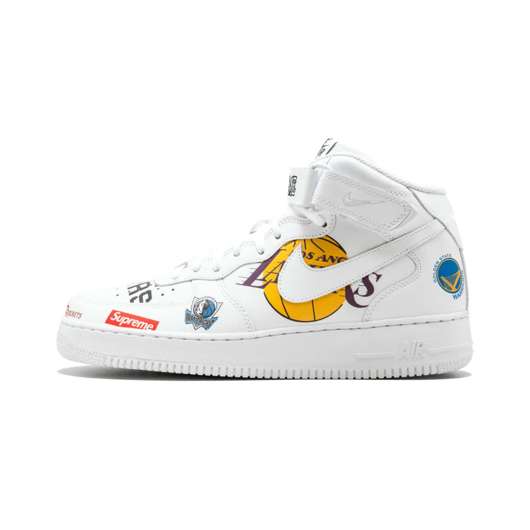 Nike Air Force 1 Mid Supreme NBA White by NIKE