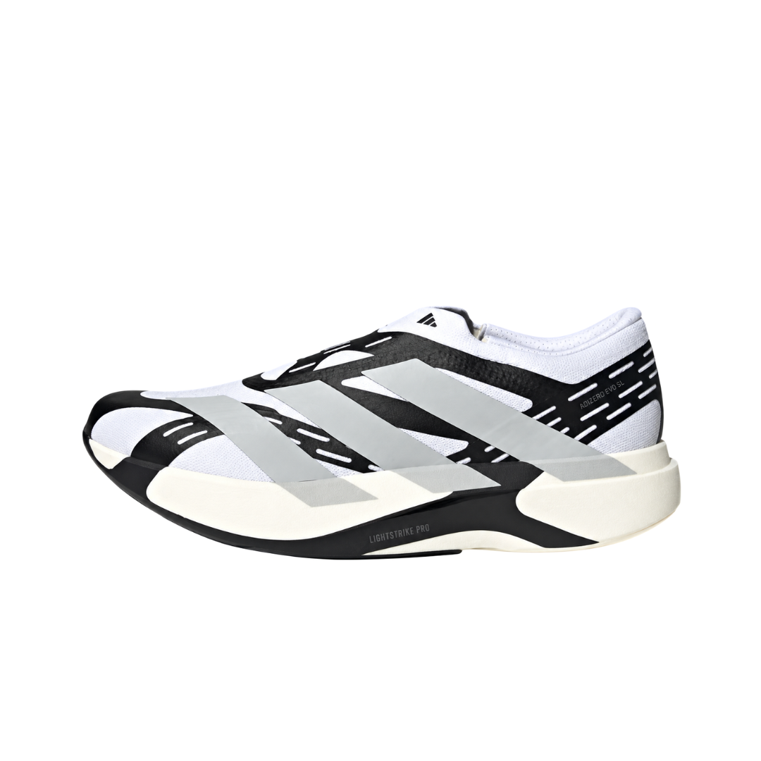 adidas Adizero Evo SL Laceless White Grey Two Black by ADIDAS RUNNING