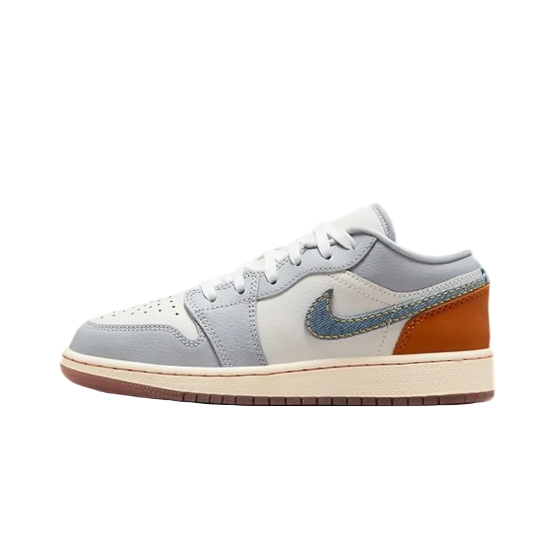 Jordan 1 Low SE Phantom repaired denim swoosh (GS) by Nike Air Jordan