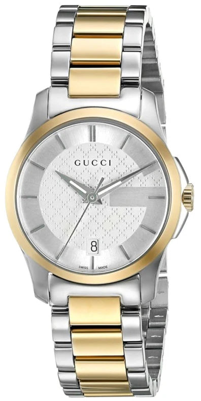 Ladies Gucci G-Timeless YA126531 Silver & Gold Bracelet Watch