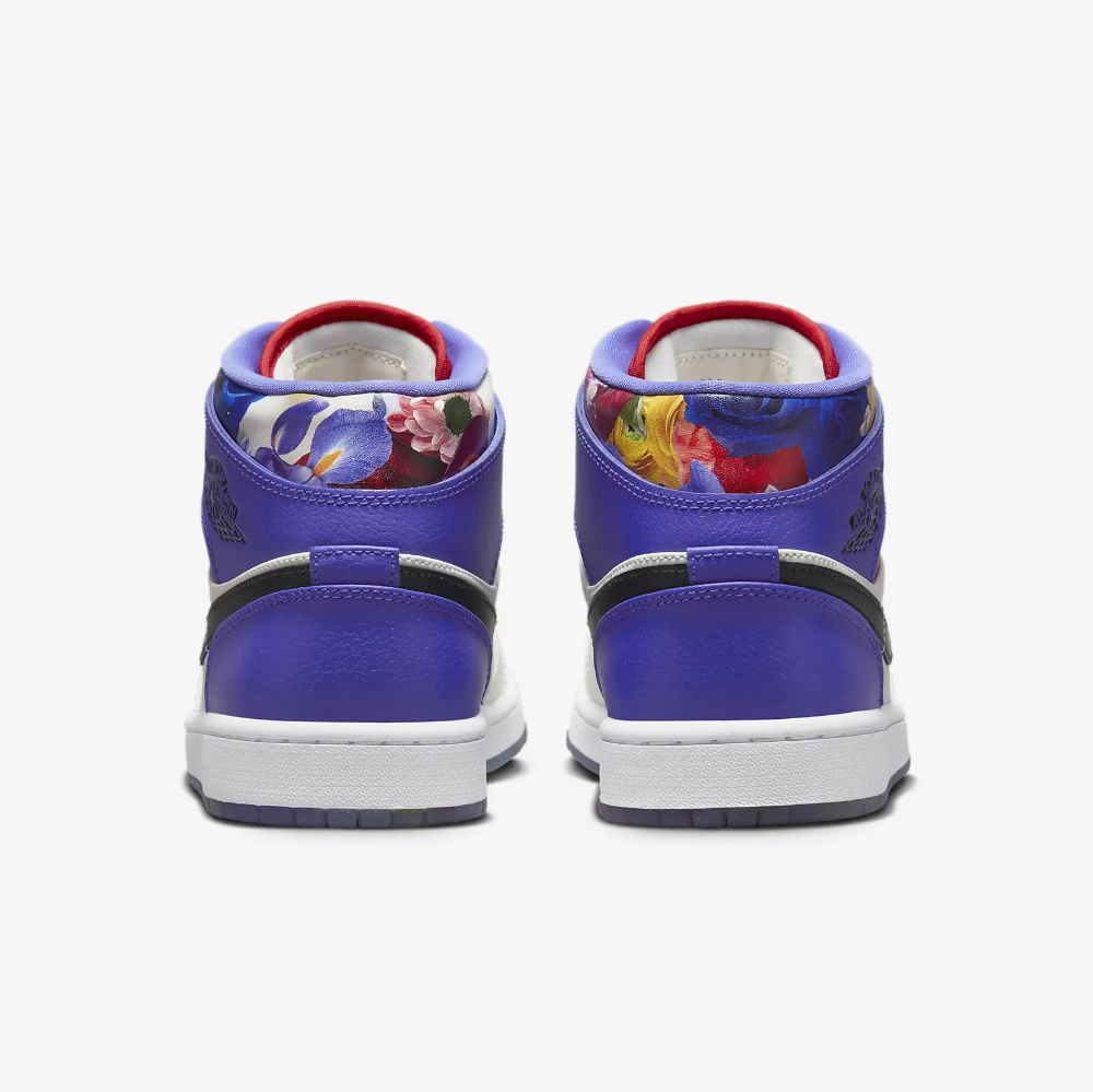 Air Jordan 1 Mid Se Valentines Day Special Edition Flowers Sail/Black-White