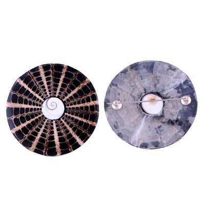 15.2gram Shell, Shiva Eye Silver Brooches - R8100004-51