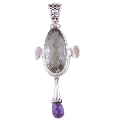Amethyst, Green Amethyst 925 Sterling Silver Pendant - R300295-26