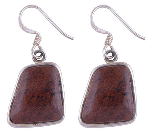 925 Sterling Silver Mahogany Obsidian Earrings - R1500091-25