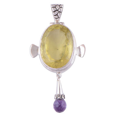 Amethyst, Lemon Topaz 925 Sterling Silver Pendant - R300295-15