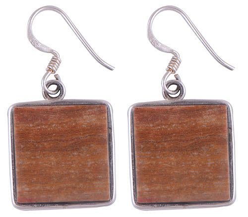 925 Sterling Silver Red Jasper Earrings - R1500091-26