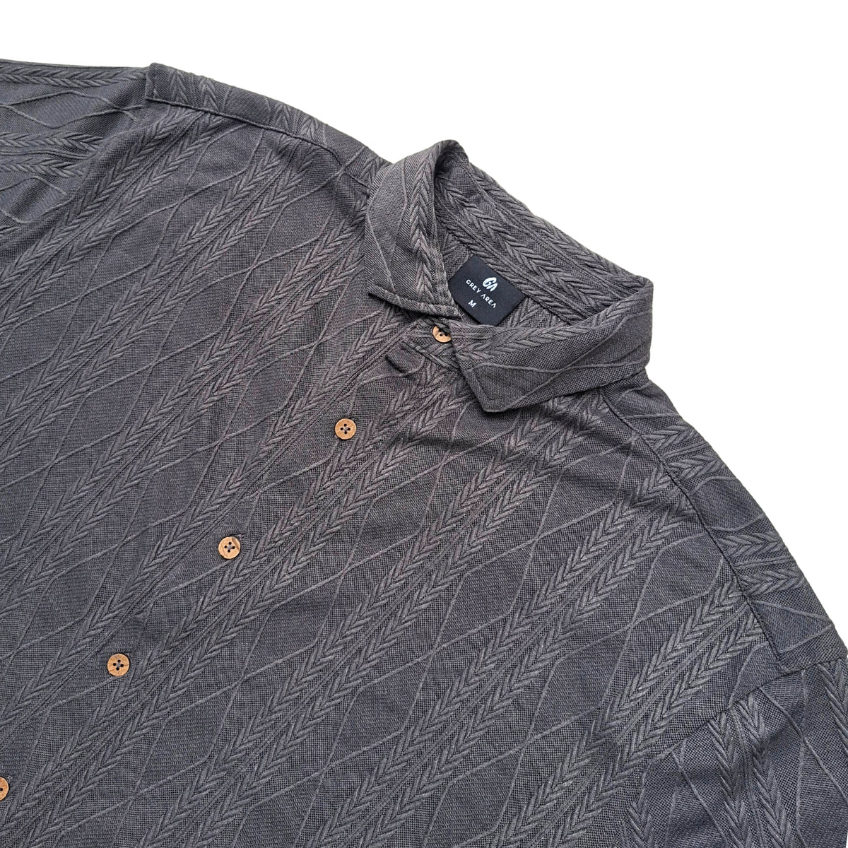 DARK GREY KNIT HALF SLEEVES SHIRT by GREY AREA