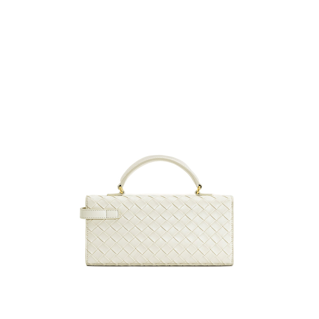 JW PEI Keyla Weave Texture Top Handle Bag - White by JW PEI