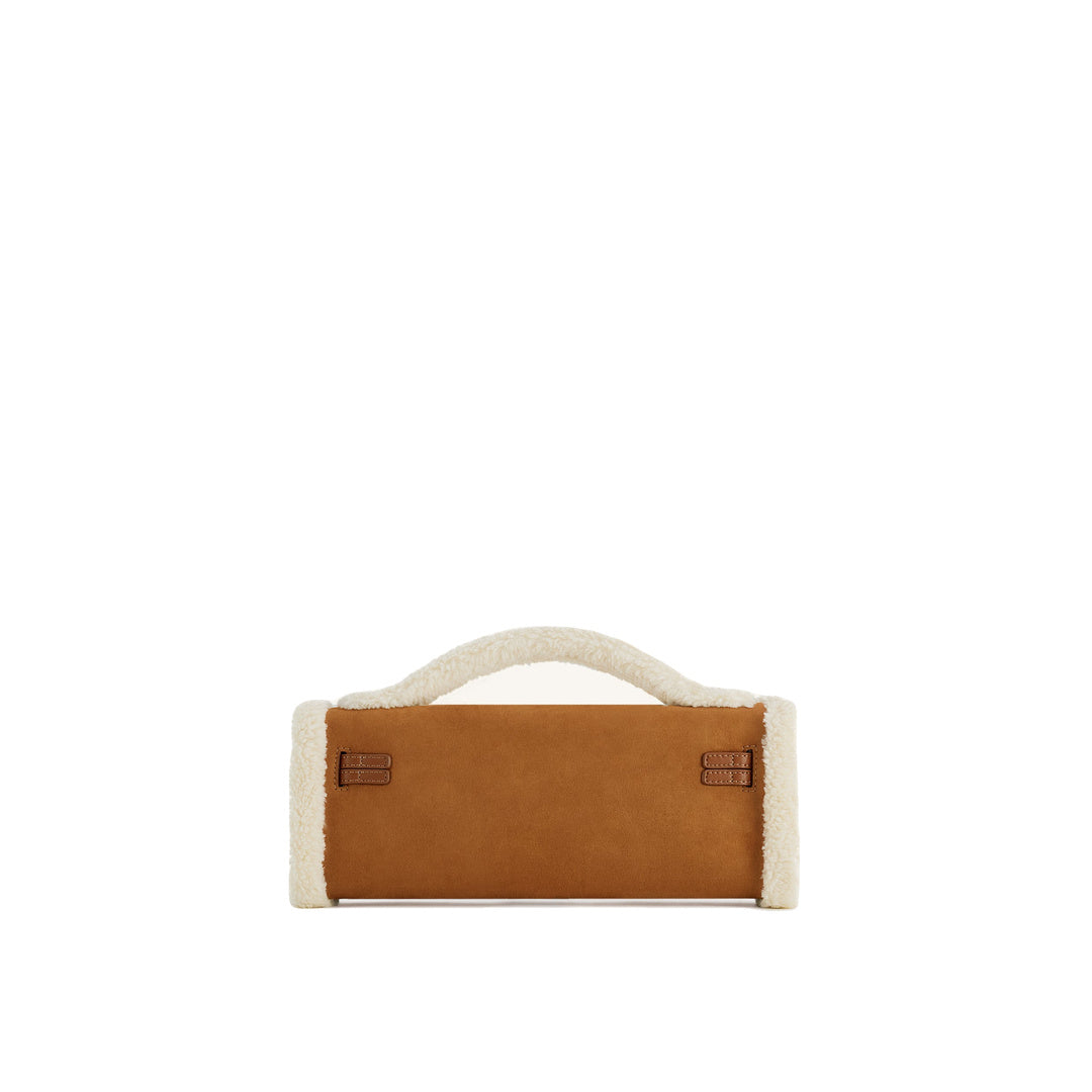 JW PEI Bria Faux Suede Structured Top Handle Bag - Yellow Brown by JW PEI