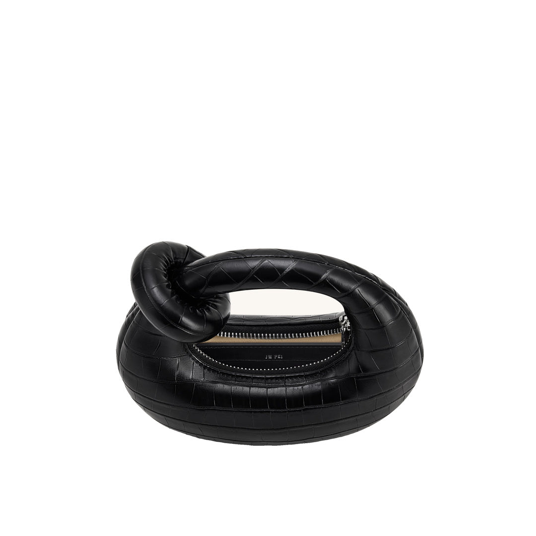 JW PEI Abacus Mini Top Handle Bag - Black Croc by JW PEI