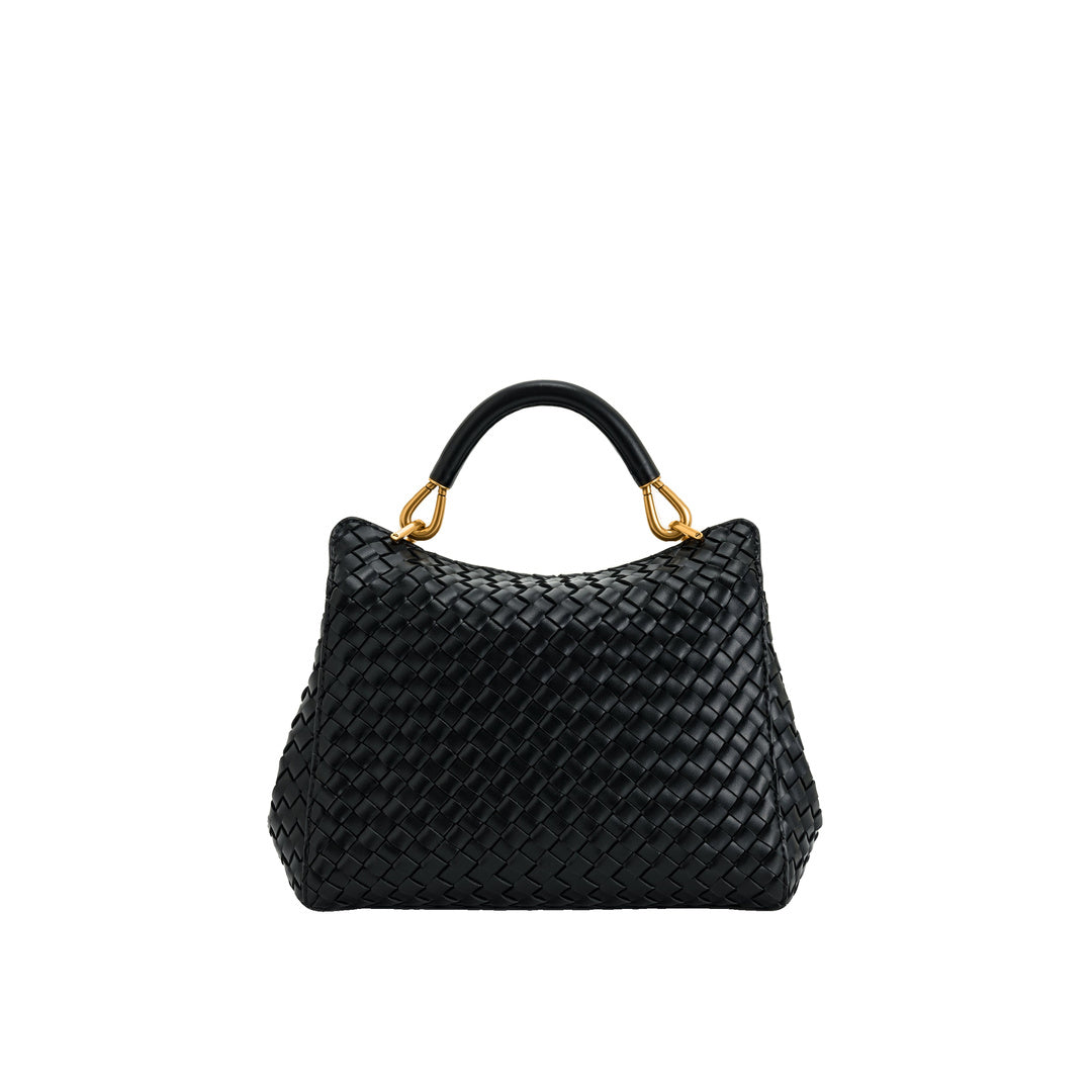 JW PEI Lucia Classic Top Handle Woven Bag - Black by JW PEI