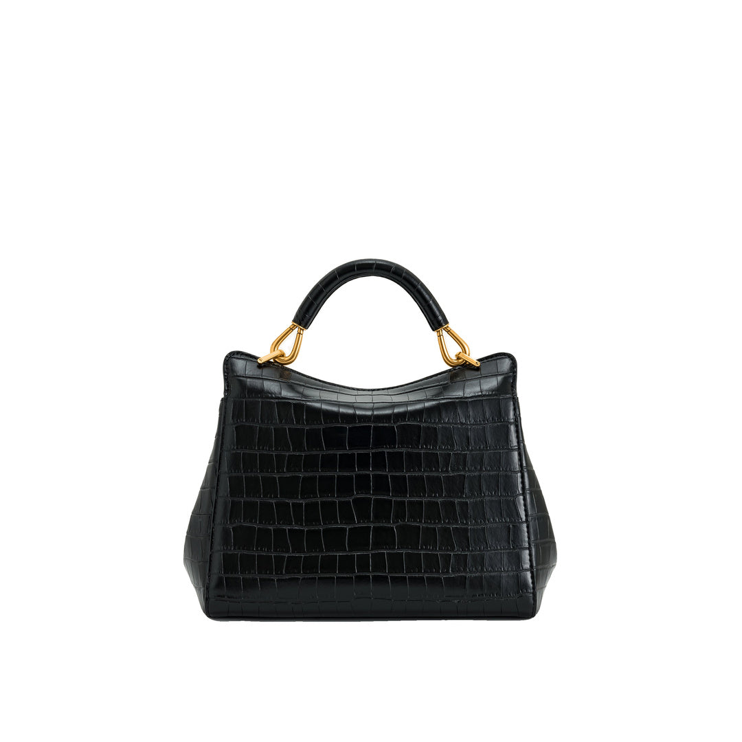JW PEI Lucia Classic Top Handbag - Black Croc by JW PEI