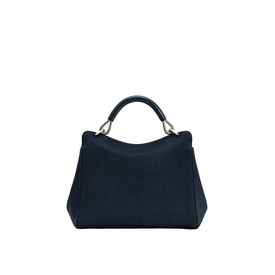 JW PEI Lucia Classic Faux Suede Top Handle Bag - Navy Blue by JW PEI