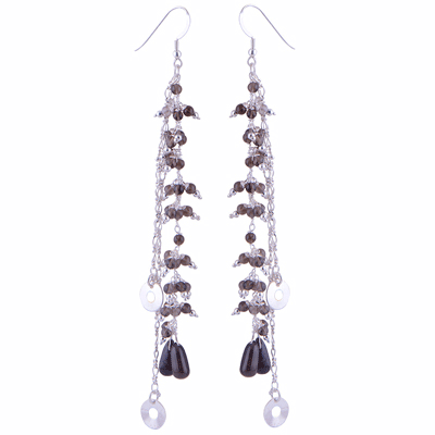 925 Sterling Silver Smoky Quartz Earrings - R1500248-9
