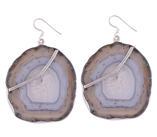 925 Sterling Silver Botswana Agate Earrings - R1500270-4