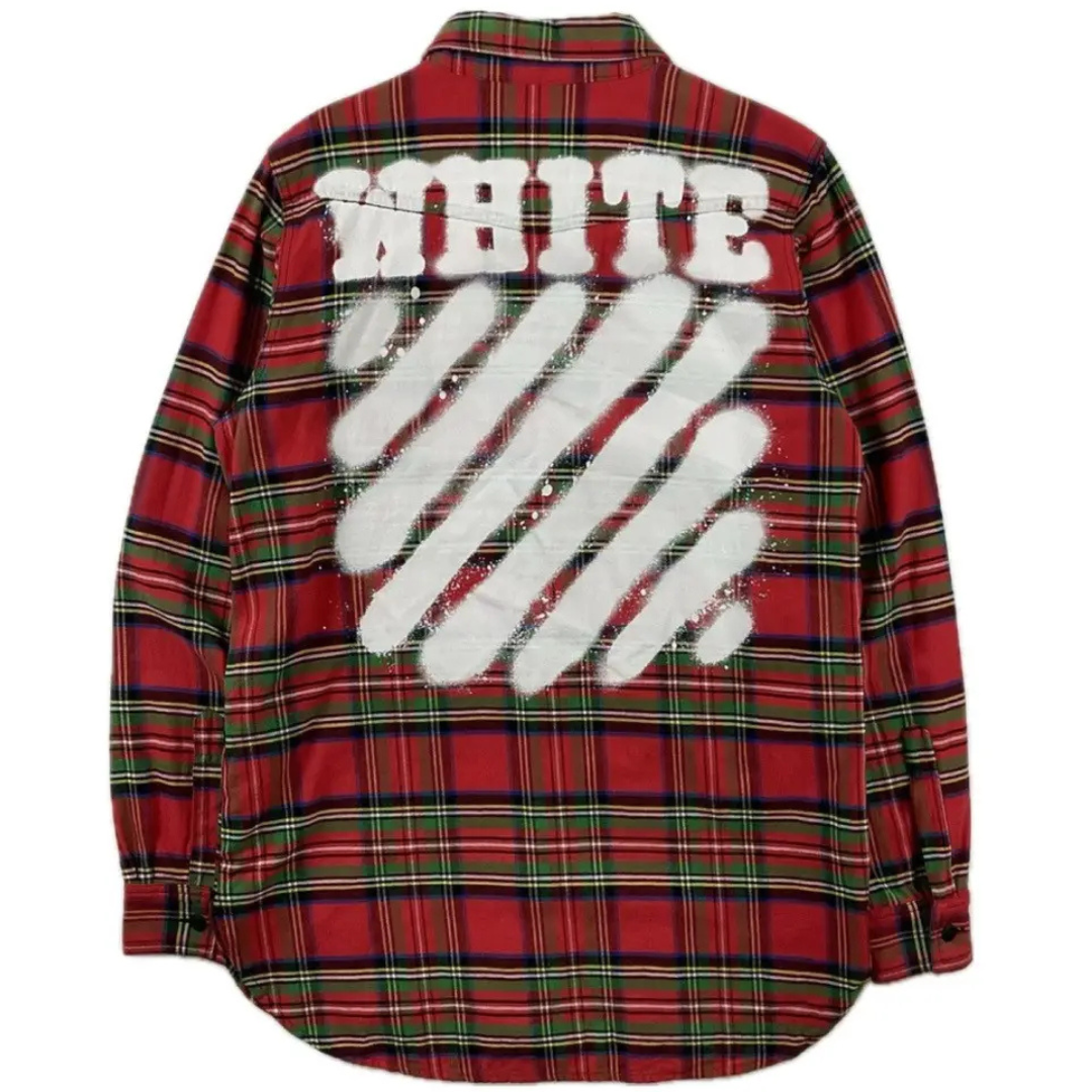 OFF WHITE SPRAY PAINT FLANNEL SHIRT RED by Off White