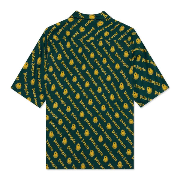 MONCLER X PALM ANGELS LOGO PRINT SHIRT YELLOW/GREEN