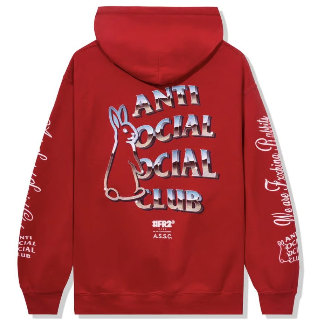 ANTI SOCIAL SOCIAL CLUB FR2 X MAGNETISM HOODIE RED by ASSC