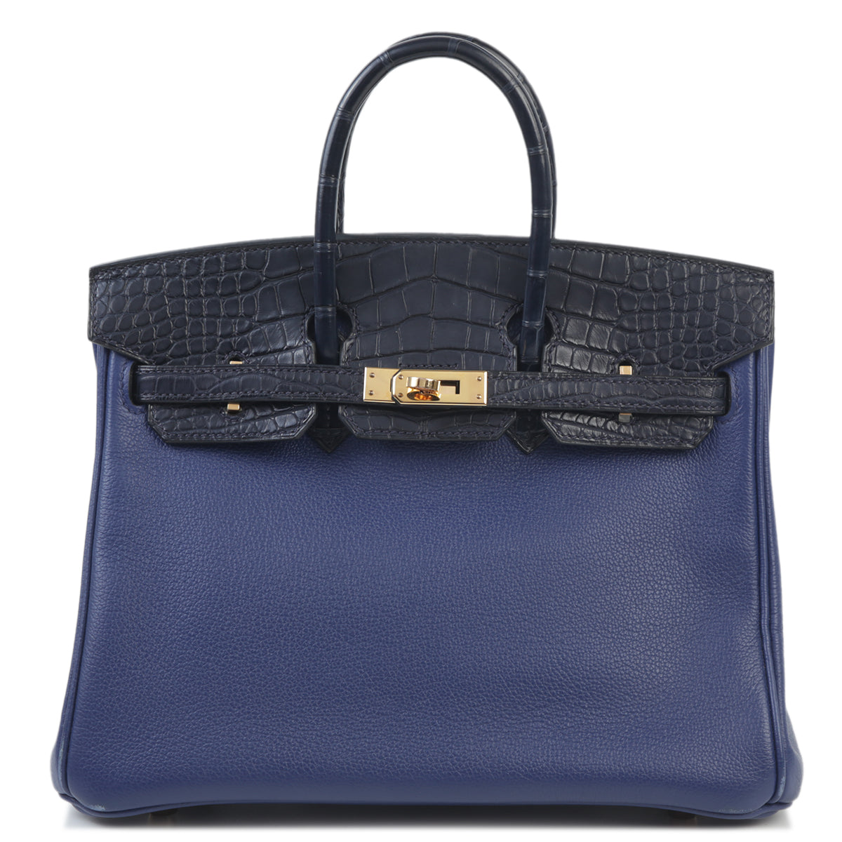Hermès Birkin 25 – Bleu Saphir & Bleu Marine Taurillon Novillo with Matte Alligator - Zeuskicks