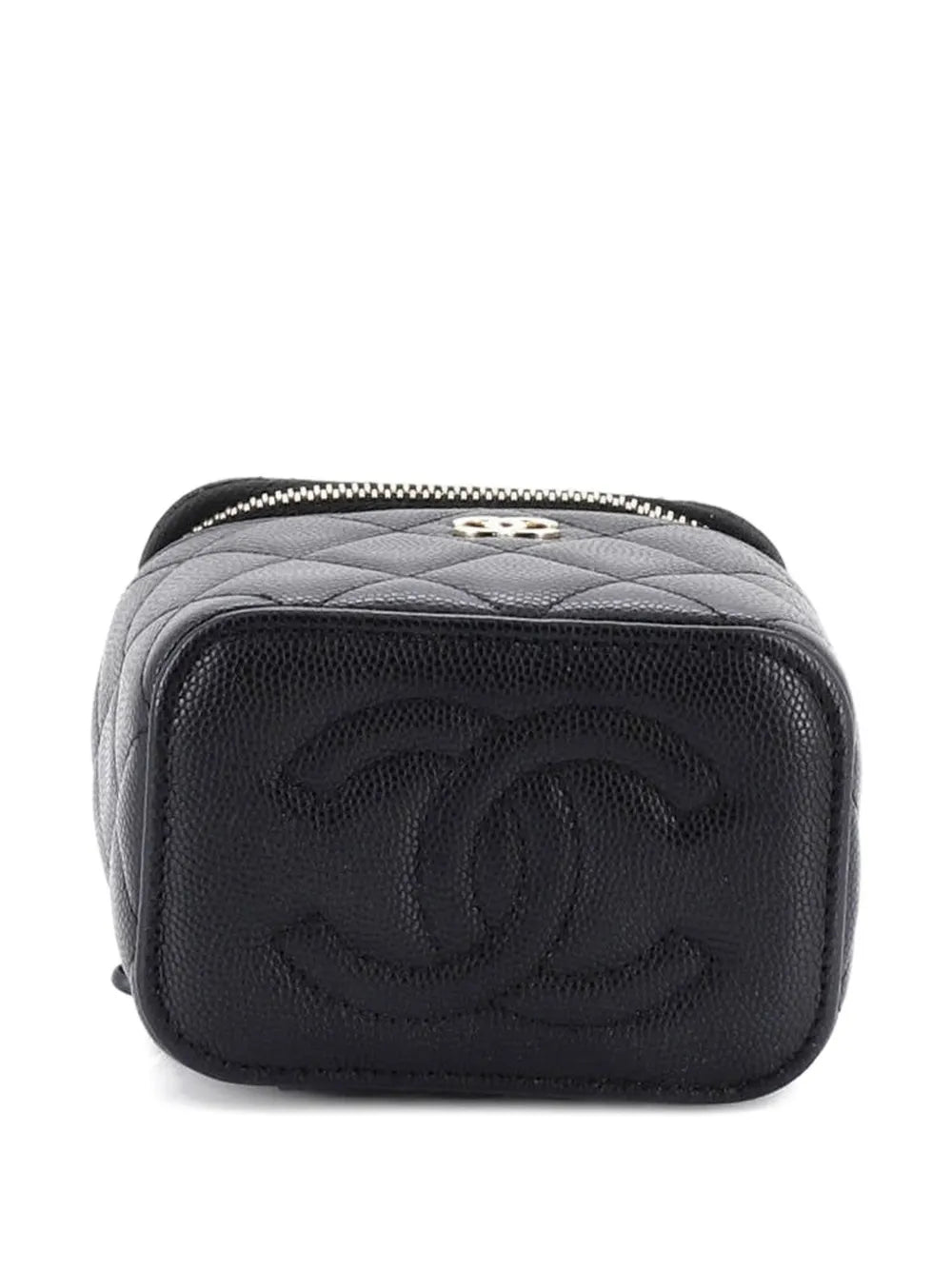 Chanel Classic Vanity Case with Chain Quilted Caviar Mini Pouch – Black