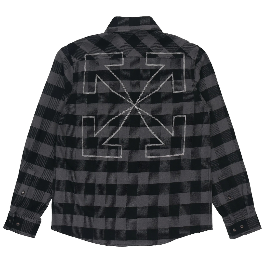 OFF WHITE CHECKED FLANNEL SHIRT black grey by Off White