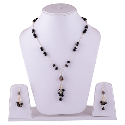 925 Sterling Silver Smoky Topaz, Black Onyx, Citrine Jewellery Set - R5000173-28