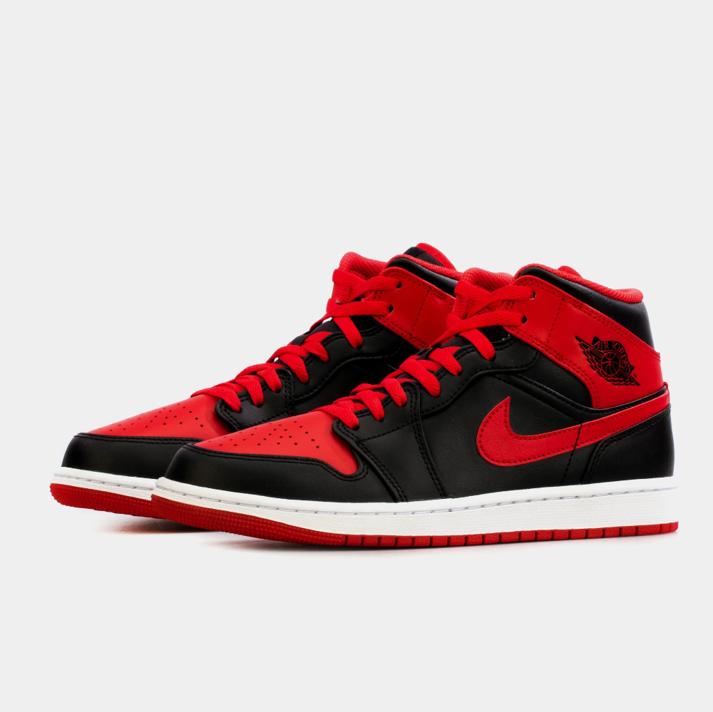Air Jordan 1 Mid Alternate Bred Black/Fire Red