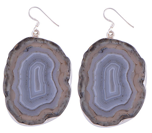925 Sterling Silver Botswana Agate Earrings - R1500270-5