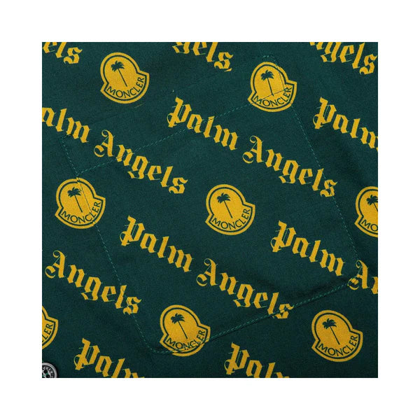 MONCLER X PALM ANGELS LOGO PRINT SHIRT YELLOW/GREEN