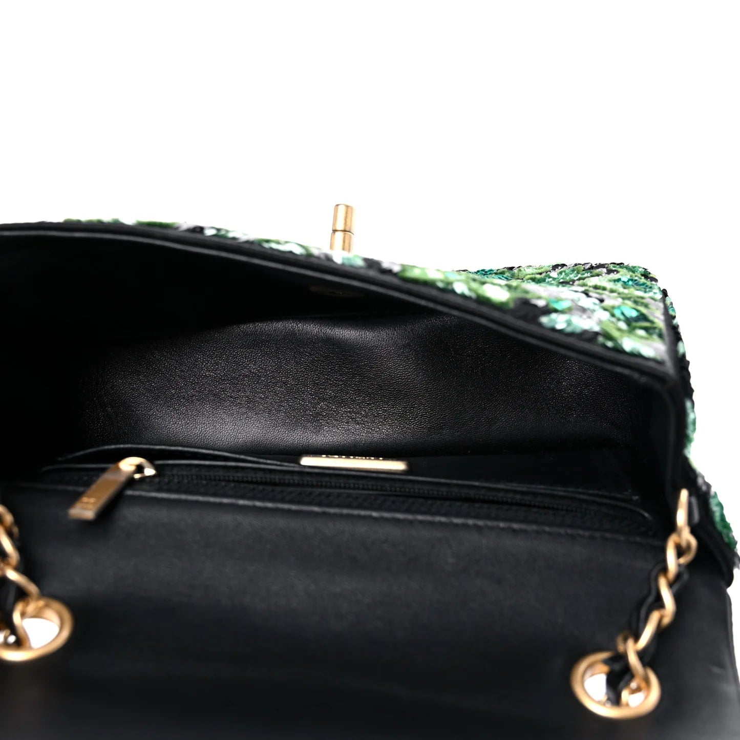 Chanel Mini Rectangular Flap – Sequin Mosaic Tweed in Green & Black - Zeuskicks