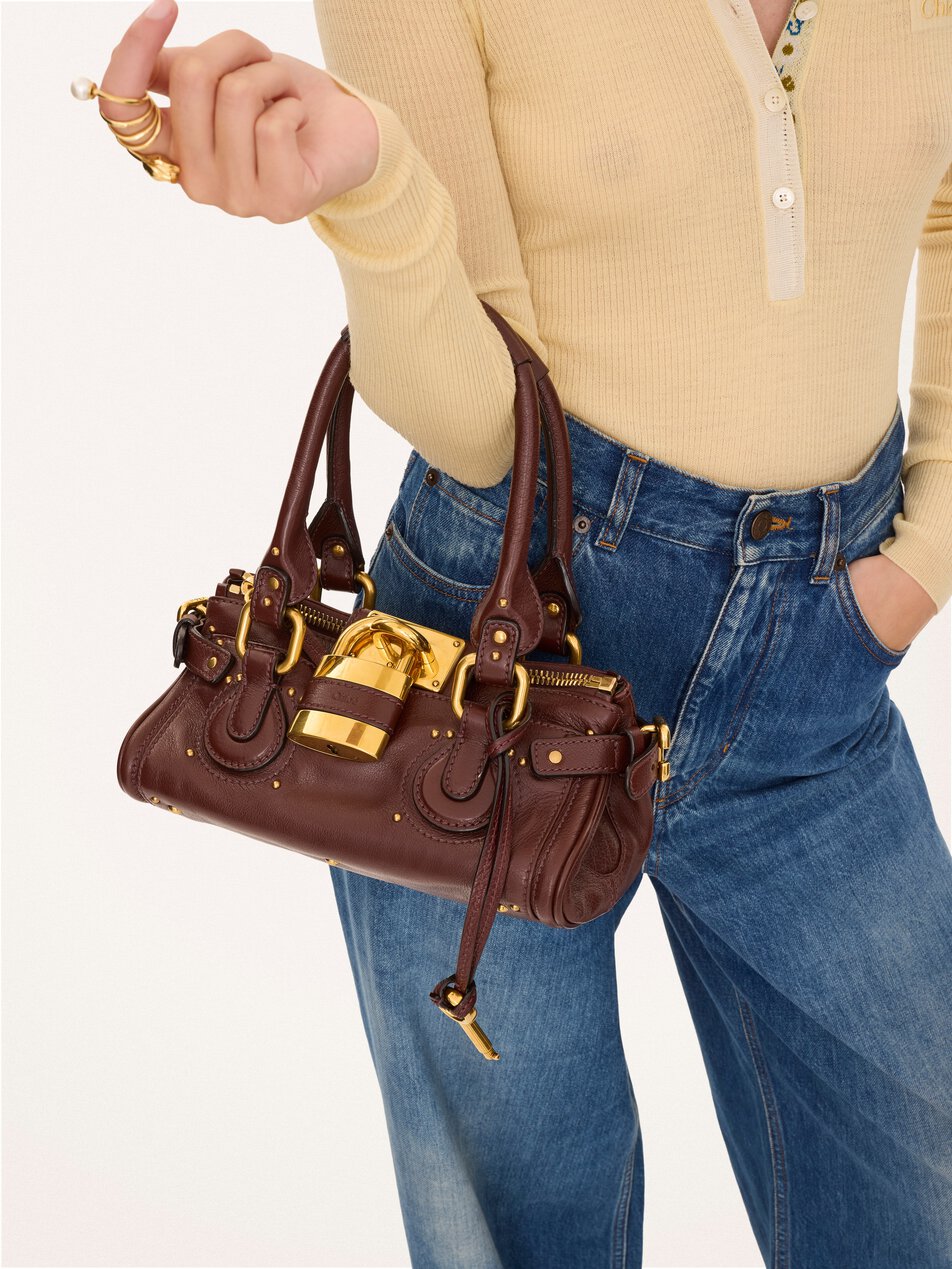 CHLOE Small Paddington bag in grained leather Crafty Brown by CHLOE