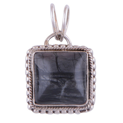 Black Obsidian 925 Sterling Silver Pendant - R100237-16