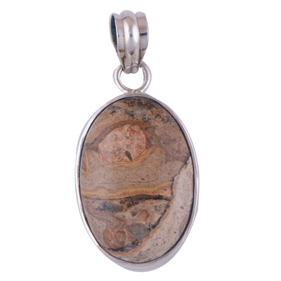 Picture Jasper 925 Sterling Silver Pendant - R100246-4
