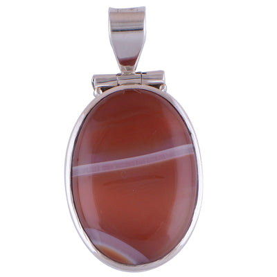 Red Lace Agate 925 Sterling Silver Pendant - R100232-4