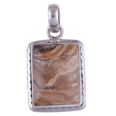 Landscape Jasper 925 Sterling Silver Pendant - R100302-12