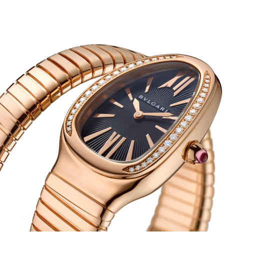 Serpenti Tubogas Rose Gold Black Diamond Watch