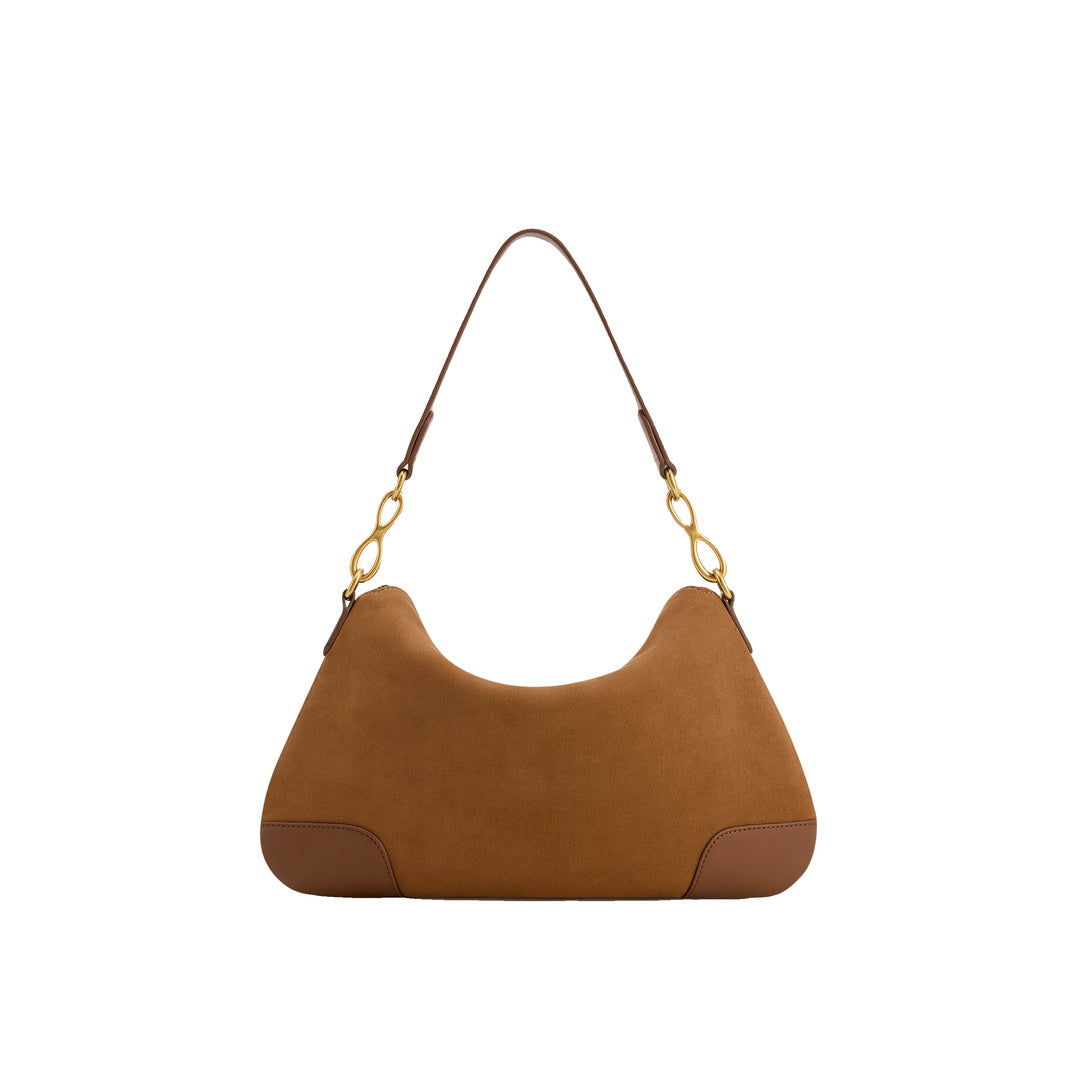 JW PEI Jayla Faux Suede Metal Pendant Embellished Shoulder Bag - Brown by JW PEI