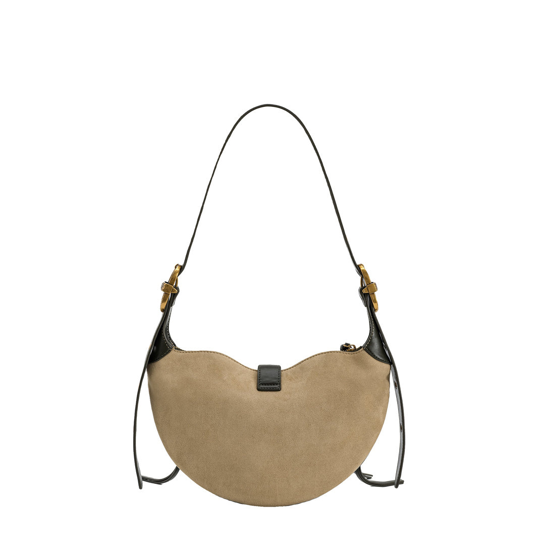 JW PEI Tessa Faux Suede Studded Shoulder Bag - Khaki Green by JW PEI