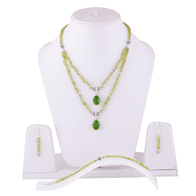 925 Sterling Silver Peridot Jewellery Set - R5000098-32