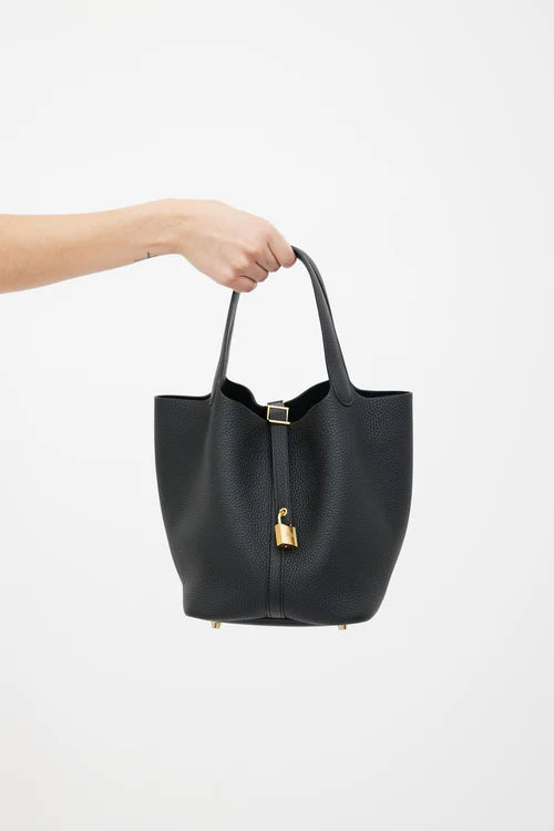 Hermès Picotin Lock 22 – Noir | Clemence Leather - Zeuskicks