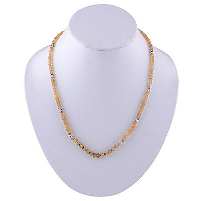 925 Sterling Silver Citrine Cut Stone Necklace - R6800001-10