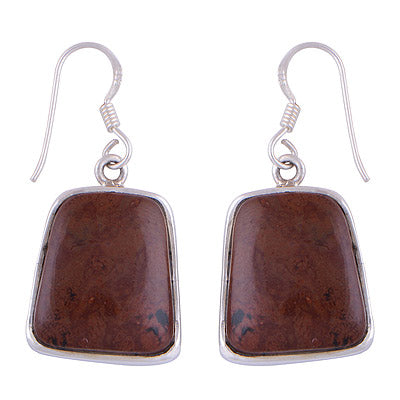 925 Sterling Silver Mahogany Obsidian Earrings - R2200002-421