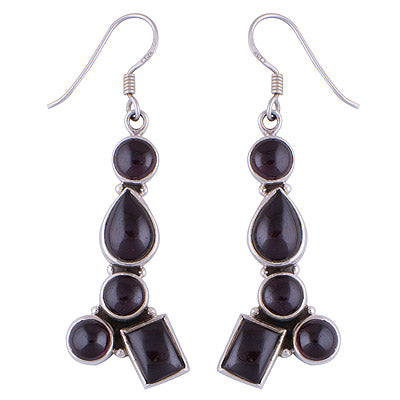 925 Sterling Silver Garnet Earrings - R2200002-525