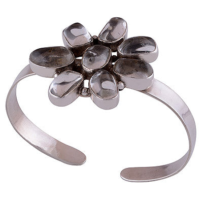 925 Sterling Silver Rose Quartz Bangle - R7100001-36