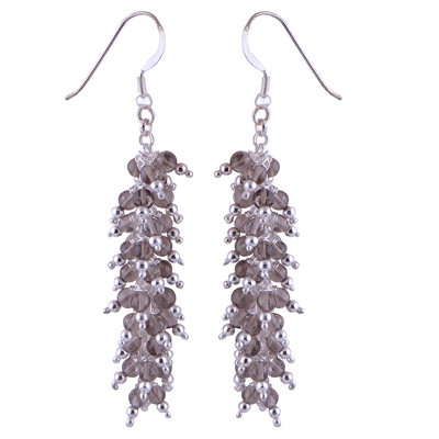 925 Sterling Silver Smoky Quartz Earrings - R1500243-8