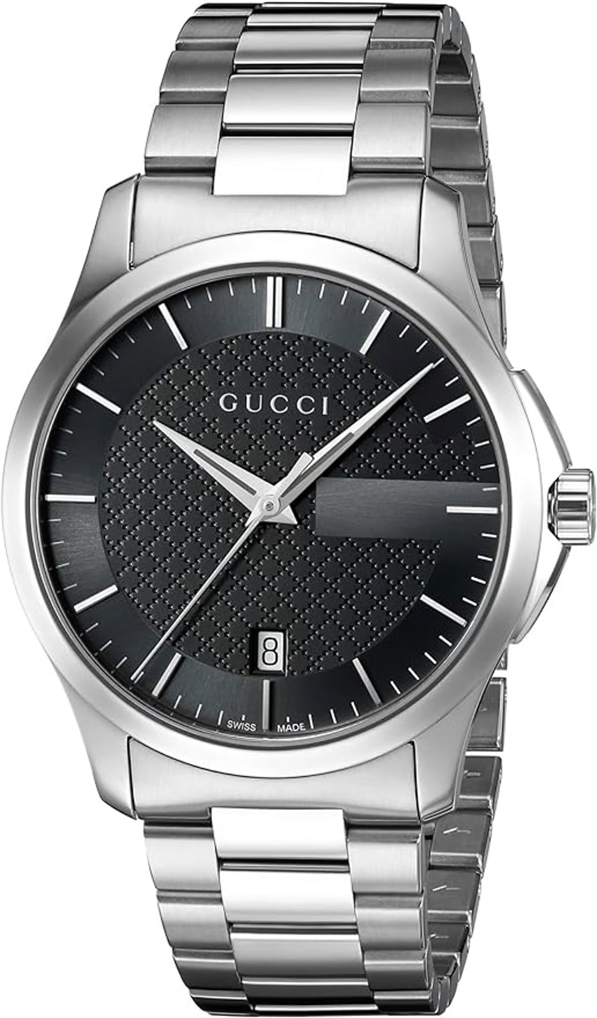 Unisex Gucci G-Timeless YA126457 Black Dial Stainless Steel Watch
