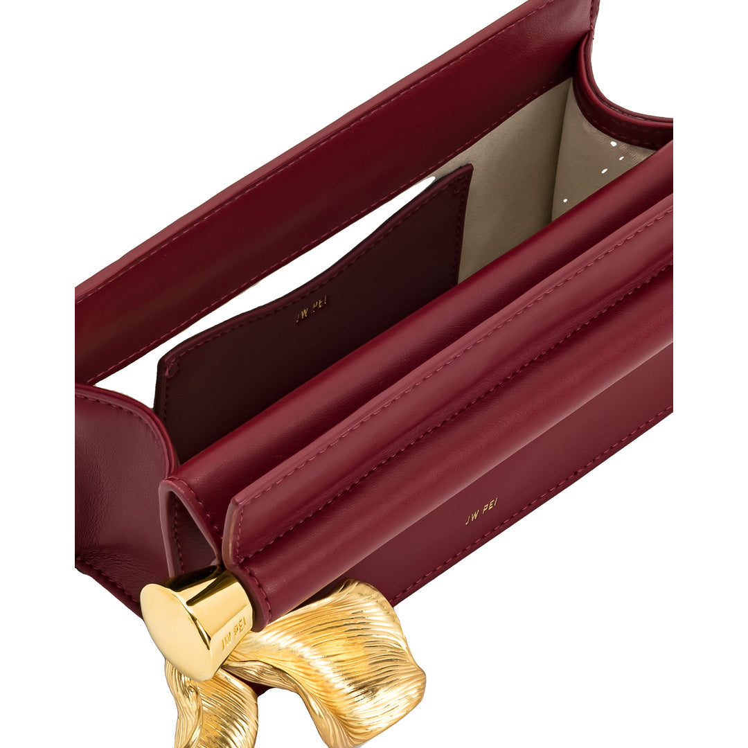 JW PEI Holly Metal Pendant Embellished Clutch - Claret by JW PEI