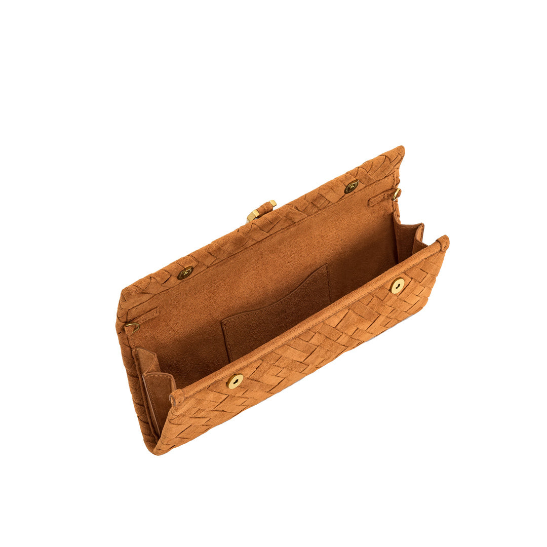 JW PEI Zaria Woven Clutch - Brown by JW PEI