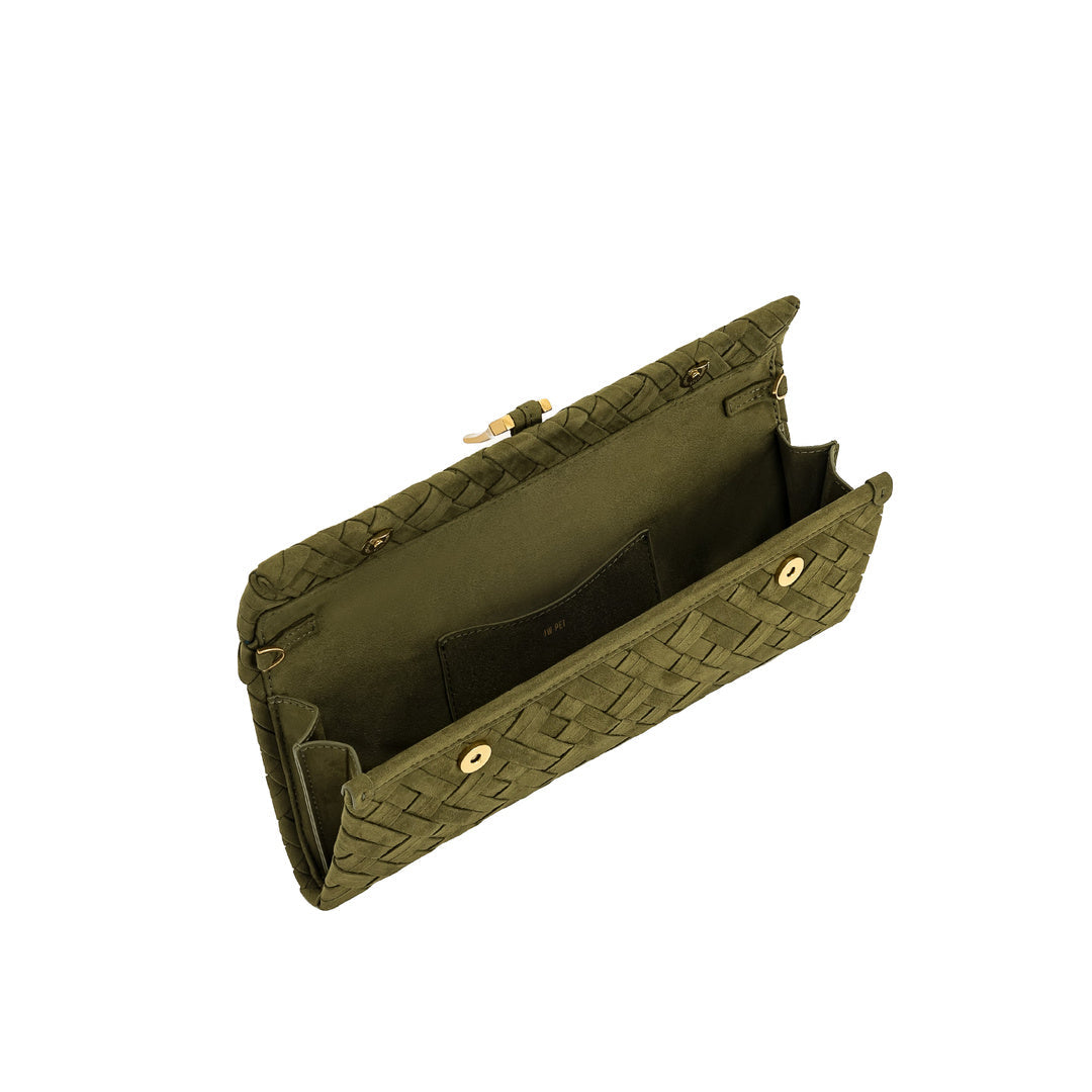 JW PEI Zaria Woven Clutch - Dark Olive by JW PEI